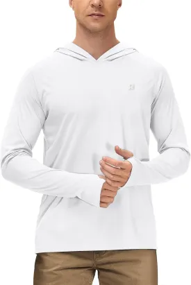 Roadbox Mens UPF 50  Fishing Shirts, Long Sleeve UV Sun Protection Hoodie, Rash Guard for Hiking Running Workout Swimming