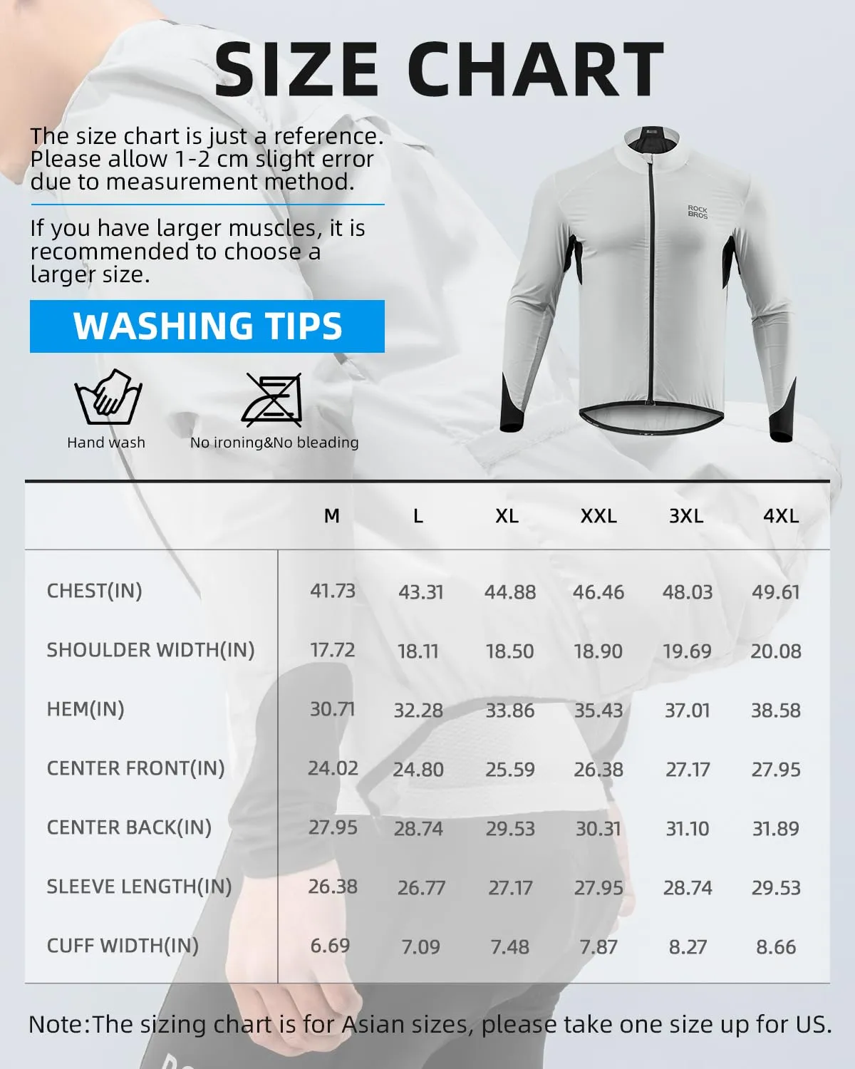 ROCKBROS Lightweight Reflective Windbreaker Running Cycling Jacket Women Men